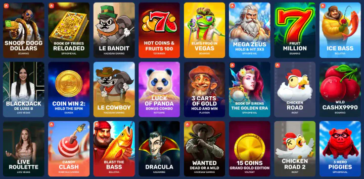 Catalogue de machines à sous du Galleon Casino avec des jeux de plusieurs fournisseurs